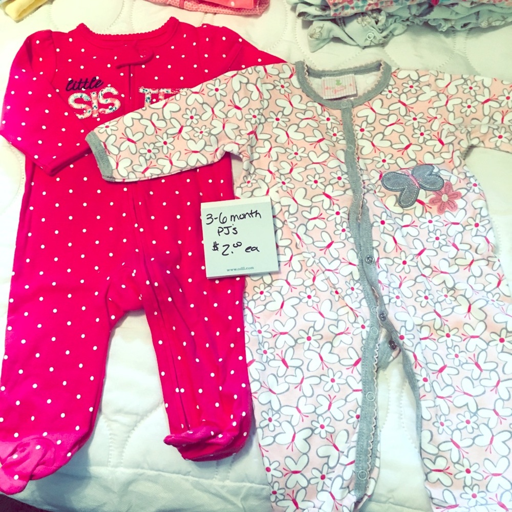 Set of 2 Baby Girls footed PJ’s